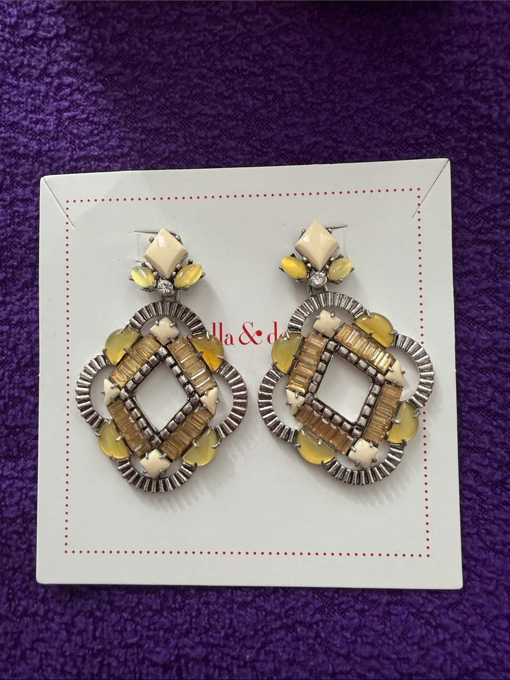 Stella & Dot Yellow Kaia Convertible Drop Earrings